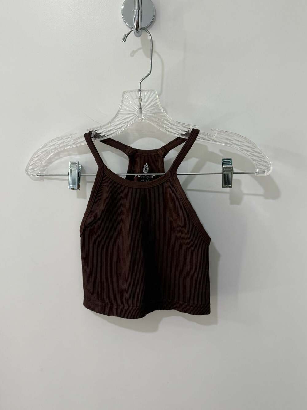 FP Movement by Free People Happiness Runs Ribbed Crop Tank Top in Brown